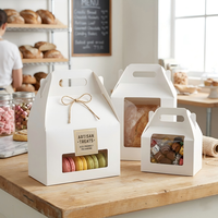 Boîtes à poignée en papier blanc écologiques, multi-usages, professionnelles et personnalisées pour les projets d'emballage de boulangerie et de confiserie de haute qualité