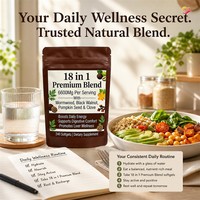 Suplemen Diet Herbal 18 in 1 Softgel 60 Kapsul Campuran Botani Premium Wormwood Black Walnut Cengkeh untuk Dewasa Grosir