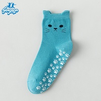 Chaussettes de yoga antidérapantes pour femmes, mi-mollet, motif patte de chat, pour Pilates, vente en gros
