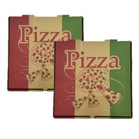 Grande cabane d'emballage personnalisée de luxe boîtes de papier à pizza carrées rouges et vertes avec revêtement UV