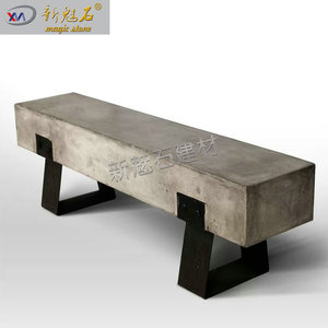 New Magic Stone Grc Bench 3Cm Thickness <b>Cement</b> Gray Industrial Style Outdoor Patio Bench - Product Image 1