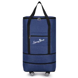 Sac à dos extensible à double couche de grande capacité, valise à roulettes, valise pliable à 4 roues, sac de voyage à poignée, sac à roulettes - Product Image 4