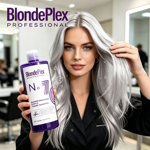 BlondePlex Hair - Tónico Morado Anti-Amarillo <span class=keywords><strong>para</strong></span> Cabello <span class=keywords><strong>Rubio</strong></span>, Champú Morado <span class=keywords><strong>para</strong></span> Eliminar Tonos Amarillos, Champú Violeta Plateado 400ml ODM/OEM - Product Image 1