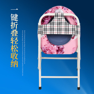 Foldable <b>Commode</b> <b>Chair</b> With Soft Backrest And Tray For Elderly And Pregnant Women Hospital Use - Product Image 4