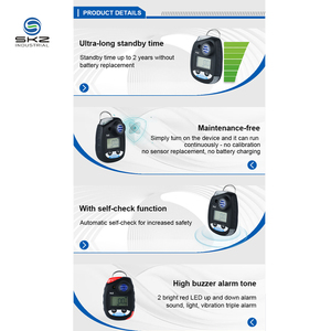 Detector de Gás Portátil SKZ Minimeta com Princípio Eletroquímico para Hidrogênio Sulfídrico (H2S) 0-200ppm - Monitor e Analisador de Gás - Product Image 4