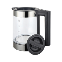 Nouveautés Bouilloire électrique en verre noire 2L 1500W 220V avec infuseur à thé