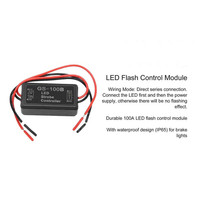 Module de contrôle stroboscopique LED Module de GS-100B automobile Accessoire moto 3 modes 12V-24V DC pour E-Bikes Trunks Tail Stop Light