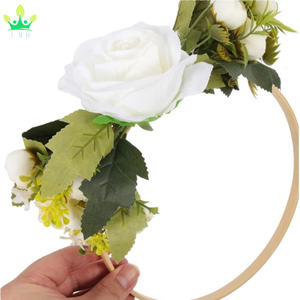 Demoiselle d'honneur fleur artificielle main <span class=keywords><strong>cerceau</strong></span> floral Thanksgiving pièce maîtresse couronne <span class=keywords><strong>de</strong></span> fleurs Rose bouquet <span class=keywords><strong>de</strong></span> mariée guirlande partie <span class=keywords><strong>de</strong></span> mariage - Product Image 2