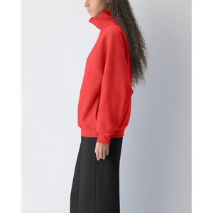 Sweat-shirt à col roulé en polaire surdimensionné pour femme FOXA, pull décontracté ample, tenue de sport pour l'automne et l'hiver - Product Image 3