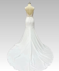 2025 nuevo vestido <span class=keywords><strong>de</strong></span> novia <span class=keywords><strong>de</strong></span> sirena con cuello en V <span class=keywords><strong>de</strong></span> satén <span class=keywords><strong>de</strong></span> <span class=keywords><strong>boda</strong></span> para invitados <span class=keywords><strong>Civil</strong></span> señoras mujeres para novia niña - Product Image 4