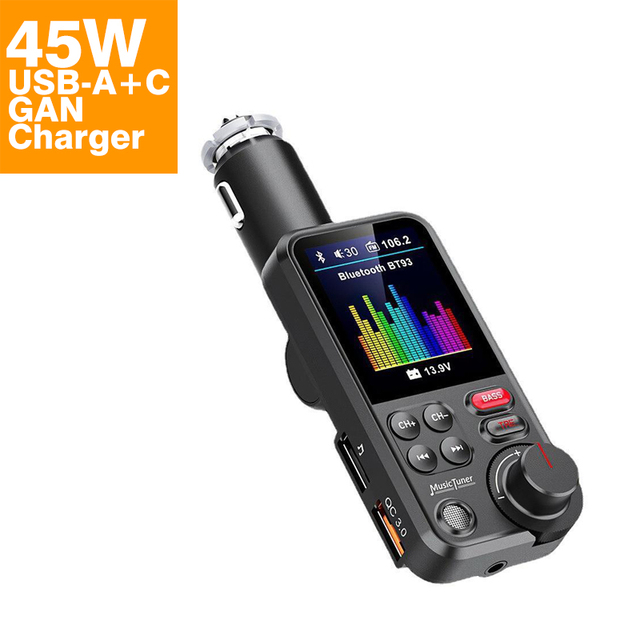 2024 Am Azon Car USB Quick Charger Wireless Bt FM Transmitter Receiver Radio Adapter Charging Treble Bass Sound Mp3 Player QC3.0