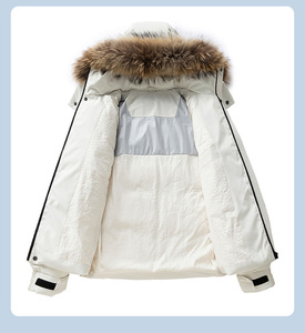 Chaqueta de Plumón Personalizada para Hombre, Ropa de Trabajo de Invierno, Chaqueta con Capucha y Cierre de Cremallera con Detalles de Piel - Product Image 6
