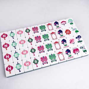 Classic Premium Acrylic Cloisonne Inspired Luxury Style 160 Tiles Mah Jongg <b>Set</b> for Board Game Club - Product Image 5