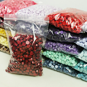 Pastilles de cire à cacheter octogonales nacrées dorées, assortiment de couleurs, pour sceller les enveloppes, 250g, 148 couleurs - Product Image 1