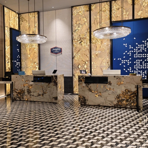 Dalle de marbre poli transparente Patagonia de luxe, marbre blanc, design moderne pour villa et hôtel, naturel - Product Image 4