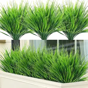 Simulation grass 7 fork plastic flowers spring grass plant wall green plant ornament partition garden decoration