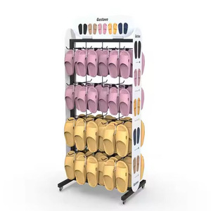 Présentoir à pantoufles personnalisé de haute qualité pour salle d'exposition, magasins de chaussures à domicile, fabriqué en acier, plastique, métal, acrylique, image de l'entreprise unifiée - Product Image 1