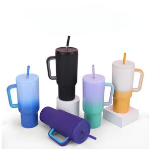 Reawyou 40Oz Đôi Tường Thép Không Gỉ Du Lịch Cốc Biểu Tượng Tùy Chỉnh Cầu Vồng Gradient Sơn Bán Buôn Với Xử Lý - Product Image 3