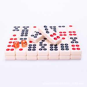 Juego de Pai Gow Dominoes Double Nine de Melamina Color Marfil con 32 Fichas, Juego de Mesa de Entretenimiento - Product Image 4