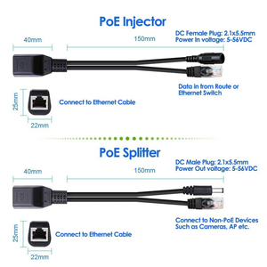 Modulo di Alimentazione da 48V a 12V DC, Adattatore <span class=keywords><strong>Ethernet</strong></span> 802.3af, Iniettore PoE Attivo e Splitter per Telecamere IP - Product Image 5