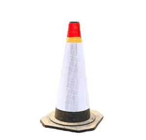 Orange Road Safety Flexible Reflective PVC Traffic Cone Sleeve