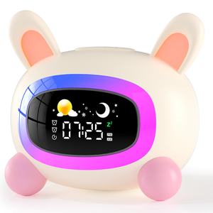 Wholesale Sun Moon Reminder Cute Rabbit Kids Sleep Training Clock Night <b>Light</b> Electronic White Noise Sound Machine - Product Image 1