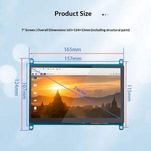 Écran <span class=keywords><strong>tactile</strong></span> LCD de <span class=keywords><strong>7</strong></span> pouces compatible <span class=keywords><strong>HDMI</strong></span>, résolution <span class=keywords><strong>1024x600</strong></span>, systèmes de prise en charge de l'écran <span class=keywords><strong>tactile</strong></span> <span class=keywords><strong>capacitif</strong></span> pour Raspberry Pi - Product Image 3