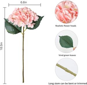 Hydrangea <b>Artificial</b> <b>Flower</b> Handmade Silk Single Stem <b>Large</b> Size Wedding Mother's Day Decor Wholesale - Product Image 5