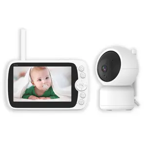 كاميرا مراقبة للأطفال متعددة الوظائف بجودة 1080 بكسل عالية الجودة تعمل بالتحكم عن بعد + شاشة عرض 5 بوصة