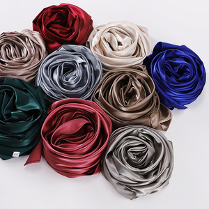 Good Quality Wholesale Price Pure Color Artificial Silk 70*180 cm Scarf Saudi Arabic Dubai Muslim Women <strong>Hijab</strong> - Product Image 4