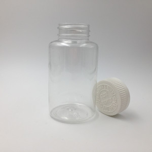 בקבוק PET לבן שקוף לאריזת תוספי מזון, 100 מ\\\"ל-500 מ\\\"ל, ריק, לאריזת טבליות סידן, גלולות וויטמינים, עם מכסה CRC. - Product Image 3