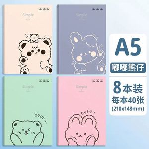 2024 Kawaii Horizontal <b>Notebook</b> Cute Cartoon New <b>A5</b> <b>Spiral</b> <b>Notebook</b> Student Stationery Office Supplies Paper Cover Address Book - Product Image 5