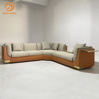 Canapé d'angle en cuir véritable de luxe italien pour salon, mobilier haut de gamme moderne, canapé modulaire en forme de L pour la maison