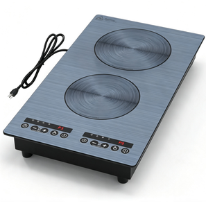 Placa de Inducción Integrada VBGK de 2300W con Doble Quemador, Control Táctil, Temporizador de 9 Niveles, Bloqueo Infantil y Protección Contra Sobrecalentamiento para Uso en Exteriores - Product Image 1
