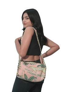 Bolsos de Mano Tradicionales Indios de Algodón, Bolsos de Compras Florales Cosidos a Mano, Bolsos de Hombro Acolchados, Bolsos Casuales Grandes, Bolsos de Mano para Mujer - Product Image 3