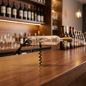 Ouvre-bouteille multifonctionnel avec tire-bouchon et levier, pour bouteilles de vin et de bière, fonctionnement manuel, compact et portable - Product Image 4