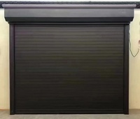 Porte de garage automatique à enroulement en alliage d'aluminium gris foncé, porte de sécurité à enroulement