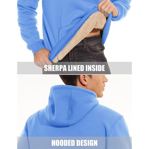 Bầu Trời Màu Xanh Người Đàn Ông Áo Thun Phong Cách Dày Windproof Lông Cừu Ấm Hoodies Tùy Chỉnh Của Riêng Bạn Thiết Kế Logo Nhiệt Hoodies - Product Image 3