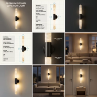 Applique murale LED moderne en marbre naturel et albâtre, en acier inoxydable, avec interrupteur, pour hôtel, villa, couloir
