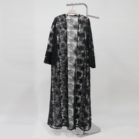 Nouvelle Abaya de luxe faite à la main à Dubaï, dentelle texturée, fleurs, perles, cardigan, robe modeste pour femmes musulmanes