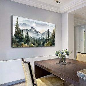 Pittura quadrata astratta vista di montagna pittura di arte della parete <span class=keywords><strong>camera</strong></span> <span class=keywords><strong>da</strong></span> <span class=keywords><strong>letto</strong></span> decorazione della parete pittura per il salotto moderno Home Office - Product Image 2