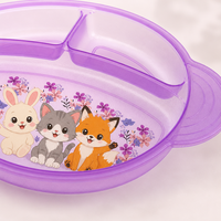 Assiette ronde en plastique personnalisable pour enfants, motifs de dessins animés variés, idéale pour la maison et l'école (vente en gros)