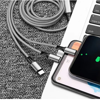 Harga Grosir Murah Kabel USB Pengisian Cepat 1.2m dengan Logo Kustom 3 in 1 ISO Micro Type C Kabel Pengisian Cepat