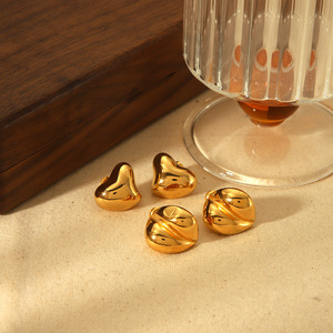 Geometric <b>Titanium</b> Steel Stud Earrings 18k Gold Plated Stainless Steel Ear Posts For Fashion Jewelry TE6734 - Product Image 1