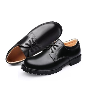 Zapatos <span class=keywords><strong>Oxford</strong></span> de Vestir de Cuero Negro Británico para Adolescentes, Diseño Cómodo, Suelas Suaves, Transpirables, para Niños de Secundaria - Product Image 1