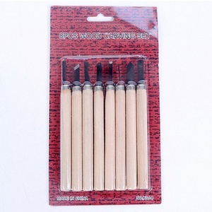<b>Large</b> quantity favorably craft woodworking carving knife 12 piece set student wood carving knife carving wooden handle set - Product Image 2