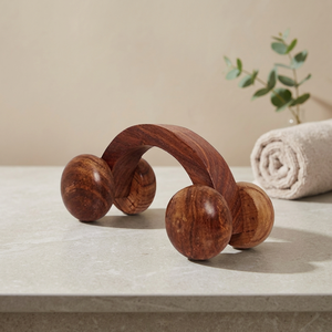 Rodillo de madera curvado K Star Spine Roller para masaje de espalda y columna, con acupresión, para alivio del dolor y relajación muscular profunda. - Product Image 4