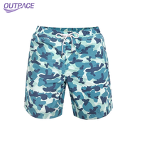 Shorts de bain pour hommes OUTPACE à séchage rapide, imprimé tropical, avec cordon de serrage et poches latérales, OEM ODM