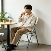 Chaise pliante en plastique pour invités, montage simple sans outils