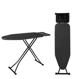BAOYOUNI أسود ضبط الارتفاع قابلة للطي طاولة الكي مقاومة للحرارة طاولات حديدية للملابس قميص الغسيل